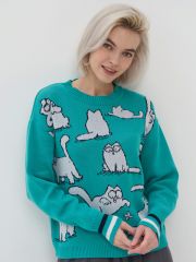 Джемпер женский 7241-40214 капри/т.синий/белый BE YOU