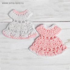 5215302 Платье для куклы вязанное, цвета МИКС