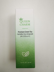 [QUEENCHARM] Сыворотка для лица ЗЕЛЕНЫЙ ЧАЙ И ЦЕНТЕЛЛА 8% увлажняющая ампульная, 30 мл