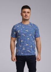 416288 CLEVER Джемпер джинсовый/белый