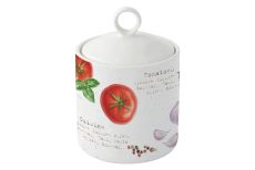 Банка для сыпучих продуктов, 700 мл, фарфор P, белая, Помидоры и Оливки, Home and Kitchen, 60525