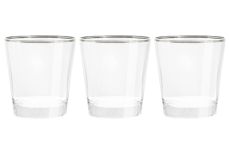 Стакан для виски, 10 см, 365 мл, 6 шт, стекло хрустальное, с серебристым кантом, Gemma Platinum, 62294