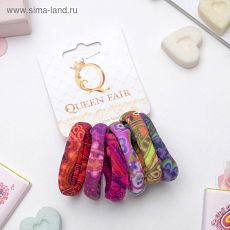 1651793 Резинки для волос "Цветочный орнамент" (набор 6 шт.) принт