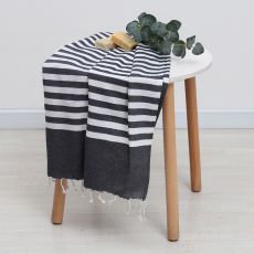 10424759 Полотенце Пештемаль LoveLife Marine, цв. чёрный, 75х170 см, 80% хл, 20% пэ, 190 г/м2