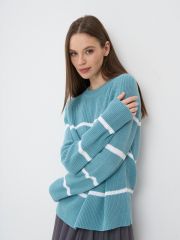 Джемпер женский 7242-40339 грозовое небо/белый BE YOU