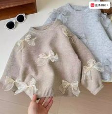 Вязаный свитер для девочек 90-140 см