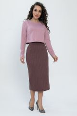 К11857 Костюм (Жакет+Юбка) LADY TAIGA Розовый