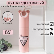 6900642 Футляр для зубной щётки и пасты «Мишутка», 5,5×24 см, цвет МИКС