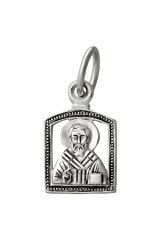 Образ (Свт.Николай) из серебра частичное чернение литье