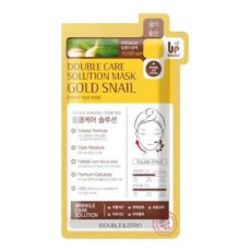Double & Zero Тканевая маска для лица с улиточным муцином и коллоидном золотом / Double Care Solution Mask Gold Snail, 30 г