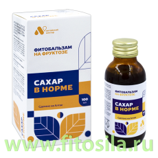 Фитобальзам на фруктозе Сахар в норме фл.100 мл, в инд. уп. БАД 