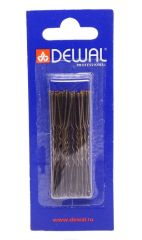 Dewal Шпильки для волос волна SLT60V-3/24, 60 мм, коричневый, 24 шт