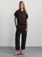 ZR2506022109-27 брюки женские тёмно-коричневый ZARINA