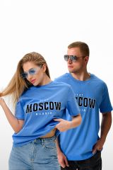 446607 Натали Футболка голубой+Москва