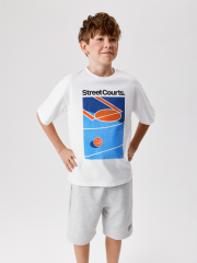 20110510232 Футболка детская для мальчиков Shaquille белый ACOOLA Kids