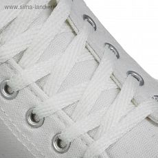 1512843 Шнурки для обуви, пара, плоские, 7 мм, 120 см, цвет белый