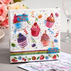 6073891 Салфетки бумажные New Line FRESCO Десерт, 3-слоя 20 листов 33*33