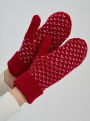 Варежки женские 212-8224 красный/молоко VAY