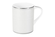 Кружка, 350 мл, фарфор F, бело-бежевая, с серебристым кантом, Pearl soft, 62210