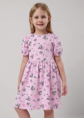 501699 CLEVER Платье св.розовый/белый