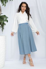 Ю13079-16М Юбка LADY TAIGA Голубой джинс
