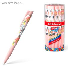 ЦЕНА ЗА 4 ШТ! 5599612 Ручка шариковая автоматическая ErichKrause ColorTouch Flower Cocktail, узел 0.7 мм, тонкое письмо, корпус Soft Touch, корпус с дизайном, чернила синие