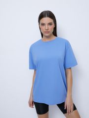 OmT_D1301 Фуфайка (футболка) женская OVERSIZE, CO Omsa Футболка Celeste (Голубой)