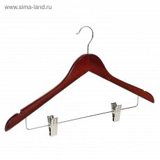 ЦЕНА ЗА 3 ШТ! 2329226 Вешалка-плечики для одежды с зажимами Доляна, размер 46-48, цвет вишнёвый