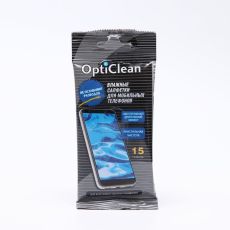ЦЕНА ЗА 2 ШТ! Влажные салфетки OptiClean, для мобильных телефонов, 15 шт. 744297