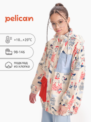 GZJN3371 Ветровка для девочек Молочный(28) Pelican