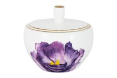 Сахарница, 9 см, 250 мл, фарфор F, белая, с золотистым кантом, Ирис, Flowers, 59124