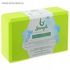 3551186 Блок для йоги 23 х 15 х 8 см, вес 180 гр, цвет зеленый