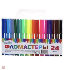 ClipStudio Фломастеры 24 цвета, с цветным вент.колпачком, в ПВХ пенале