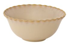 Салатник, 20х8,5 см, 1,5 л, фарфор P, бежевый, Волнистый край, Onde, 60332