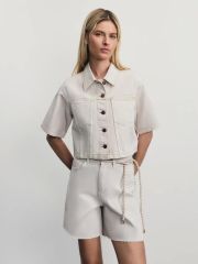ZR2506092301-61 шорты джинсовые женские кремовый/светлый беж ZARINA