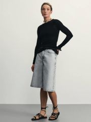 ZR2505092332-107 брюки (бермуды) джинсовые женские светло-серый ZARINA