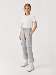 20230460018 Брюки детские для девочек Kangri_pn серый меланж ACOOLA Kids