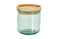Банка для сыпучих продуктов, 350 мл, стекло/дерево, зеленая, Jars, 63294