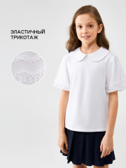 20240270101 Блузка детская для девочек Lucia белый ACOOLA Kids