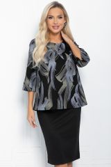 К11546 Костюм (Блуза+Юбка) LADY TAIGA Черный
