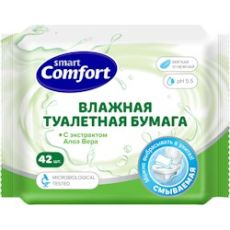 ComfortSmart Влажная туал. бум.смываемая Алоэ вера 42шт (0536) Авангард