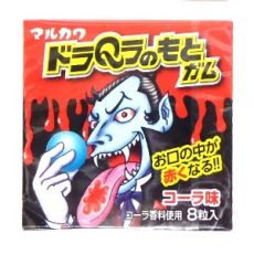 135518 Marukawa Monsters Dracula Жевательная резинка Дракула меняет цвет языка на красный Кола 13 гр 8 шари