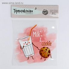 2919888 Термонаклейка для декорирования текстильных изделий детская Milk & Cookie, 14 х 14 см