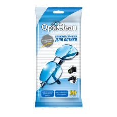 ЦЕНА ЗА 3 ШТ! 744296 Салфетки влажные «OptiClean» для оптики, 20 шт