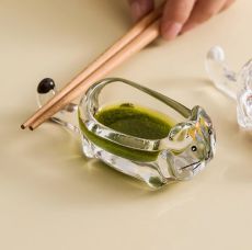 Хрустальная соусница в форме кошки