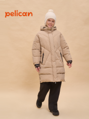 GZFZ3335/1 Пальто для девочек Песочный(34) Pelican