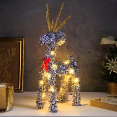 10688619 Светодиодная фигура из мишуры «Олень серебристый» 34 × 16 см, 20 LED, батарейки AG10х3 (в комплекте), свечение тёплое белое