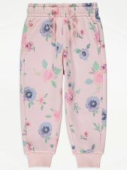 Pink Floral Rose Joggers