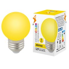 LED-G45-1W/YELLOW/E27/FR/С Лампа декоративная светодиодная. Форма 