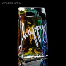 4439394 Пакет из голографического пластика Happy, 13 × 23 × 6 см